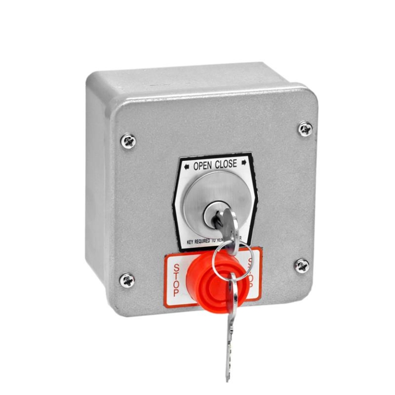 NEMA 4 Exterior Tamperproof OPENCLOSE Key Switch with Stop Button